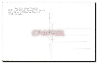 Esqui em Collet d'Alleyard — Teleférico de Malatrait — Edições SPADEM — Verso