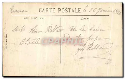 Rouen — Porche Świętego Maclou — L.L. n°80 — Rewers