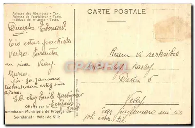 Scène de vie — groupe de personnes autour d'une table près d'un quai — éditeur ALF. BERTHOU D. Musée Jenisch, Vevey — Verso