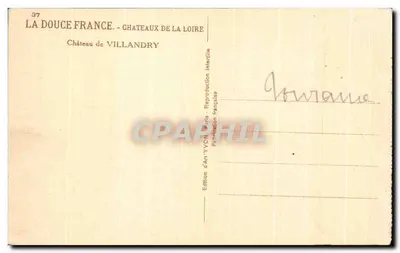 Castello di Villandry — Castelli della Loira — Edizione d'Art YVON, Parigi — Verso