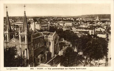 Vichy — Vista panorâmica da Igreja de São Luís — La Cigogne, n°303