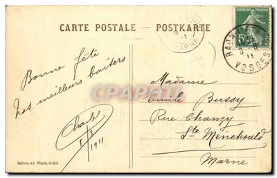 Bilhete postal antigo Curiosidades e Maravilhas da Alsácia-Lorena Castelos de Ottrott perto de Barr — Verso