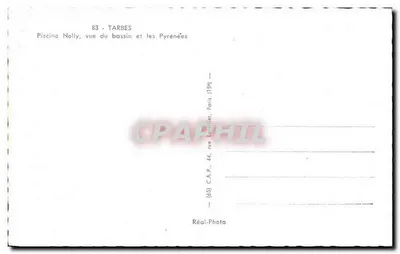 नेली पूल — टार्बेस — पूल के दृश्य और पाइरीनीज — रियल-फोटो — पीछे