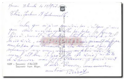 Argelia — Argel — Recuerdo de Argel — Editor Jeff, serie 1029 — Reverso