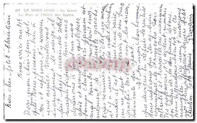 Mont-Dore — Park i Hotel Sapins — wydawca Christian, n° 237 — Rewers