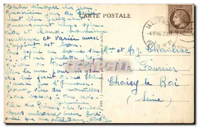 La Bourboule — Nowe mosty i nabrzeża Dordogne w kierunku zakładu wodno-termałnego — Auvergne — Rewers