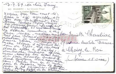 Biarritz - A Grande Praia — em direção ao Casino Bellevue — editor Cap — Verso