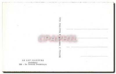 La Grande Pendeloque — Padirac (Lot) — Edizioni J. Vertuné & Saint-Céré — Verso