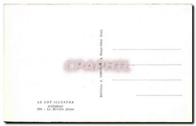La Rivière plane — Saint-Céré, Lot — Éditions J. Vertu, n.º 296 — Reverso
