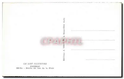 Entrada del Lago de la Lluvia — Padirac — Edición J. Vertuil (Lot-Céré) — Reverso