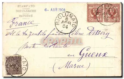 Frau im Volkskostüm — Italien, 1904 — STAMPATO DRUCKSACHE — Rückseite