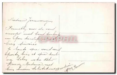 Arranjo de flores — jacintos, rosas e margaridas — editor A.N. Paris, n° 1582 — Verso