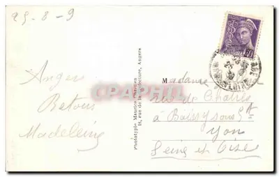 Angers — fragment ogrodu Mail — L.V. fot. nr 522 — Rewers