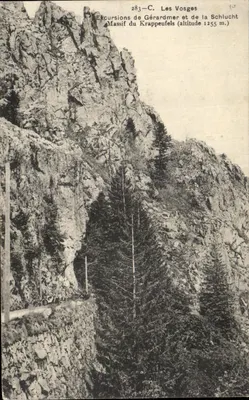 Les Vosges — Excursões de Gérardmer e da Schlucht — Massif do Krappeufels (altitude 1255 m.) — n° 283-C