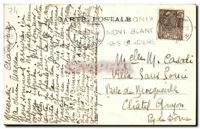 Chamonix-Mont-Blanc — Les Jumeaux — éditeur : Chamonix-Mont-Blanc, n° 839 — Verso