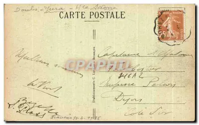 Wodospad Gour Bleu — Dolina Hérisson (Jura) — Pittoreskie Miejsca w Franche-Comté, nr 1618 — Rewers
