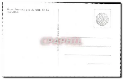 Panorama jeziora Leman — widok z przełęczy Faucille — Wydawnictwo SG — Rewers