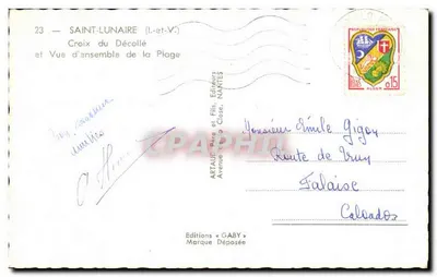 Saint-Lunaire (Ille-et-Vilaine) — Cruz do Décollé e Vista Geral da Praia — Edições Gaby — Verso