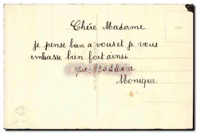 Arranjo de rosas — editor impressor Paris — n° 1316 — Verso
