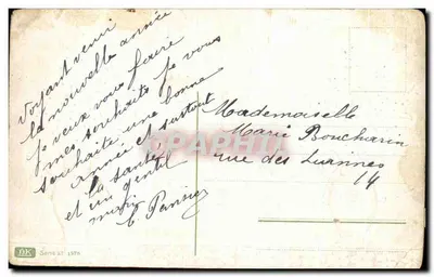 Oiseau portant une carte — 'Bonne année' — éditeur F.K. n° 1576 — Verso