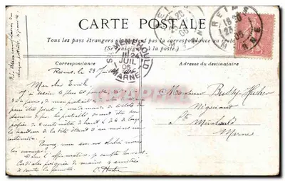 Paryż, widok mostu Świętych Ojcow — J.-A. Nicard — Rewers