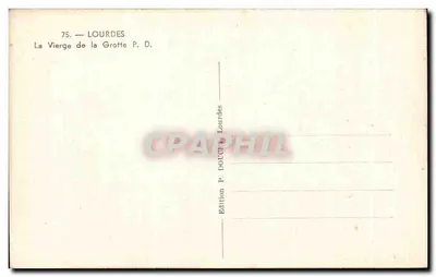 A Virgem da Gruta — Lourdes — Edição P. Douché — Verso
