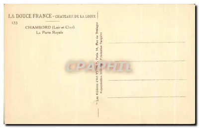 Chambord — Brama Królewska — Wydawnictwo Sztuk Yvonne, Paryż — Rewers