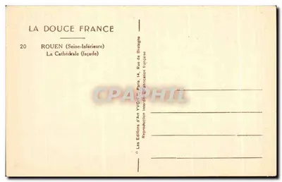 Rouen — Catedral (fachada) — YVON n°20 — Verso