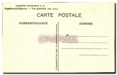 Bagnères-de-Bigorre — Vista geral — E. Baudelot & Cie, Paris — Verso