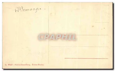 Baden-Baden z ulicy Ebersteinstraße — widok panoramiczny — C. Wild's Hofbuchhandlung, Baden-Baden — Rewers
