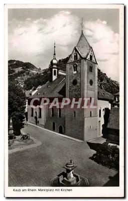 Kaub am Rhein. Praça do mercado com igreja — CPHIL