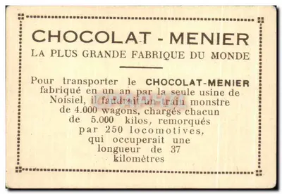 Marselha - Nossa Senhora da Guarda — Coleção do Chocolate Menier — N° 333 — Verso