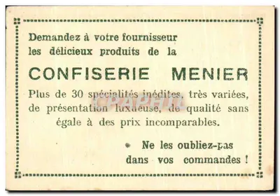 Falaise — Monument de Guilherme o Conquistador — Coleção do Chocolate Menier, N° 341 — Verso