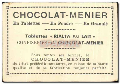 Suceava - A Igreja — Coleção do Chocolat-Menier - N° 671 — Verso