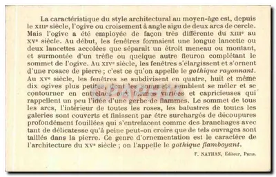 Castelo de Chalucet — ruínas históricas perto de Limoges (Haute-Vienne) — F. Nathan, Paris — Verso