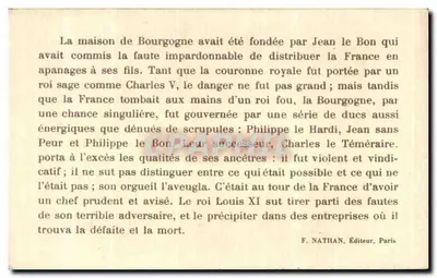 Tour do Meix, perto de Orgelet (Jura) — Velha fortaleza dos abades de Saint-Claude, destruída sob Luís XIV — F. Nathan, Editor, Paris, n° 55 — Verso