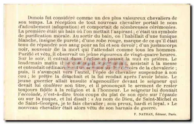 Castelo de Parthenay e Porta Saint-Jacques — ruínas históricas da França — editor F. Nathan, Paris, n° 34 — Verso
