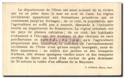 Donjon de Domfront — Ruínas históricas da França — F. Nathan, Paris — Verso