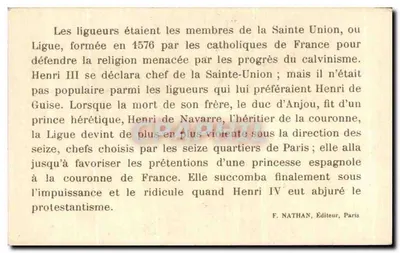 Zamki i bastiony w Sémur — Pozostałości zamku z XII wieku, miasto zajęte przez Ligueurów w 1588 i zdemontowane przez Henryka IV w 1590 — F. Nathan, Paryż, nr 13 — Rewers