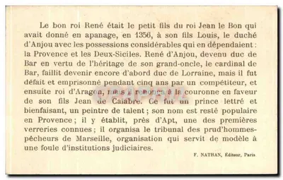 Castelo de Tarascon — Antigo refúgio dos condes da Provença, dito «o bom rei René» — F. Nathan, Paris, n°11 — Verso