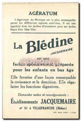 Blédine — Agératum — Zakłady Jacquemaire — Rewers