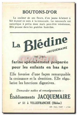 Boutons d'Or — La Blédine — Wydawca Jacquemaire, nr 51 — Rewers