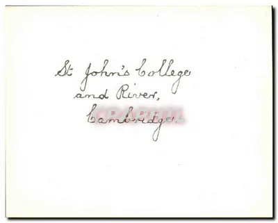 Kollegium St John's i rzeka, Cambridge — widok z kollegium i rzeki — wydawca nieznany — Rewers