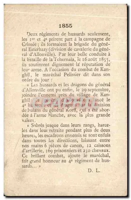 Hussards — Soldat en uniforme — Eug. Titeux — Verso