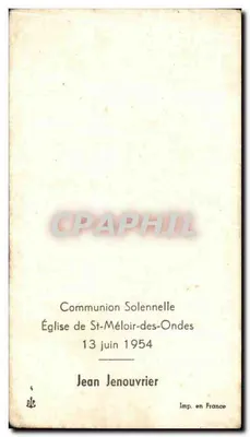 Imagem Comunhão Solene Igreja de St Meloir des Ondes Jean Jenouvrier — Verso