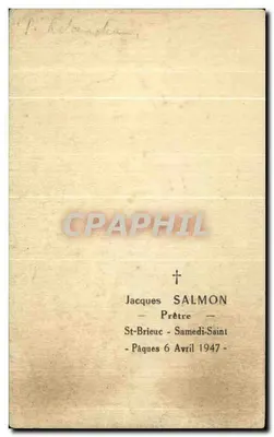 Seigneur consacrer et sanctifier ces mains — Imalit Maredret AP 7C — Made in Belgium — Rewers