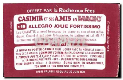 La Roche aux Fées — Casimir i jego przyjaciele w magii — N°18 — Rewers