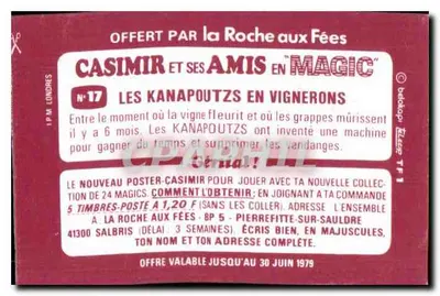 La Roche aux Fées — Casimir i jego przyjaciele w winiarstwie — wydawnictwo Belkodop — Rewers