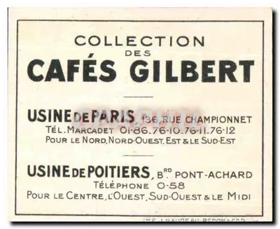 Zamieszkanie troglodytowe — seria XV, N°1 — Cafés Gilbert — Rewers