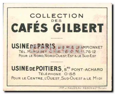 Dom z XVII wieku — seria XV, nr 14 — Cafés Gilbert — Rewers